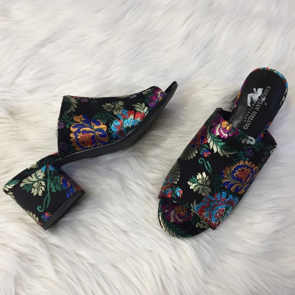 Christian Siriano Shoes - Christian Siriano Metallic Floral Sandals